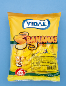 שקית סוכריות גומי בטעם בננה מצופות סוכר - Vidal